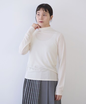 【NOBLE✖️L'AUBE BLANC】ハートネックロングT ブラウン NOBLE✖️L'AUBE BLANC】ハートネックロングT ブラウン 追加