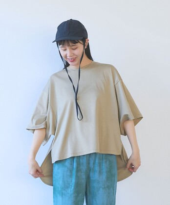 high count cotton wide sleeves T-�V���c