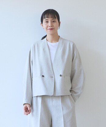 Linen/Polyester double cocoon short �W���P�b�g