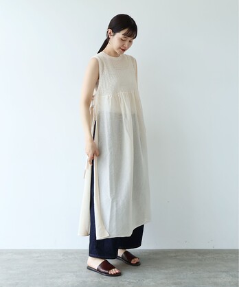 yuni recycled cotton tuck ワンピース ホワイト yuni シャツワンピース コットンキャッチワッシャー タックシャツ