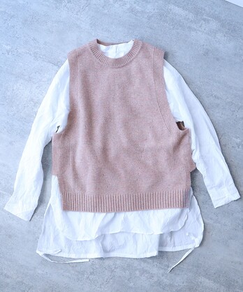 【MEI】yuni ユニ ウールコットンベスト ベスト ノーカラー MEI】yuni ユニ ウールコットンベスト ベスト ノーカラー yuni