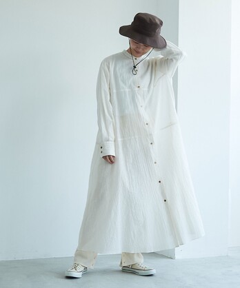 ○Recycle/Cotton/Nylon シャツワンピース