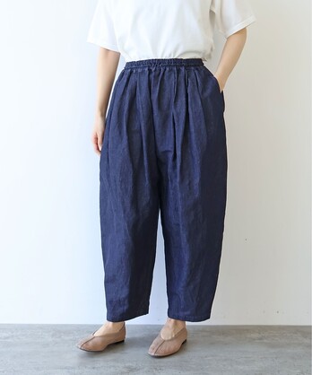 Cotton/Linen denim wide cocoon �p���c