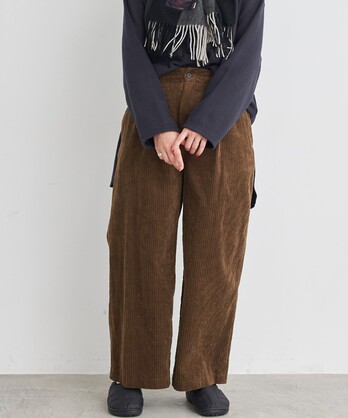 ○Cotton thick corduroy wide pants