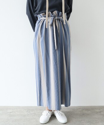 ○オンブレストライプ　ドローストリグ　スカート　C/R/L ombre stripe　drawstrings SK