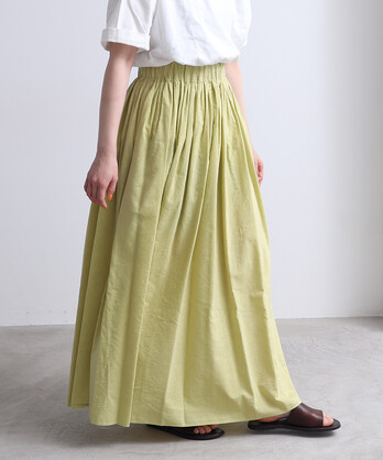 ○コットンキュプラ product dye pleated gumスカート