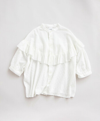 �y�\��̔��zDOT CUT DOBBY ROUND FRILL �u���E�X