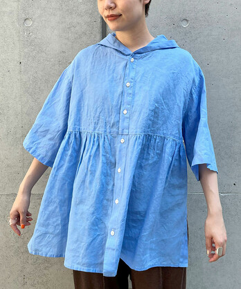 【2024AW/定価1.8万】ブイ buoy buoy *ORGANIC LIP-STOP アトリエシャツ*F墨黒コットン比翼ボタンギャザー(2-2502-485)【52C52】 AMBIDEX Store △○ORGANIC LIP-STOP アトリエSHIRT(F WHITE