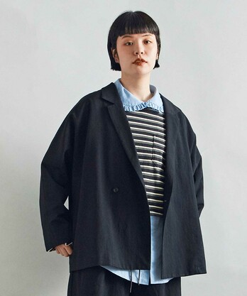 AMBIDEX Store ○SHRINK WOOL ツイル Wジャケット(F DEEP NAVY): FLAT-cic-HATENA