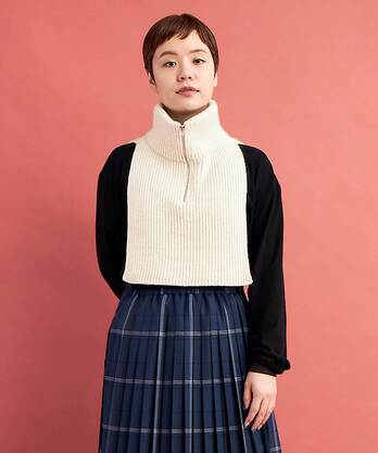 Plantation☆マシュマロ三重ガーゼビックストール/インディゴ×ホワイト♪ セール】ボリュームスリーブロングニットワンピース（ワンピース