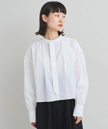 PELLICULE トップス　ホワイト 楽天市場】サクラ SACRA フォールド ライン クロップド トップス