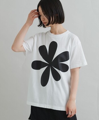 〇セミコーマ天竺 BIG FLOWER プリントTシャツ