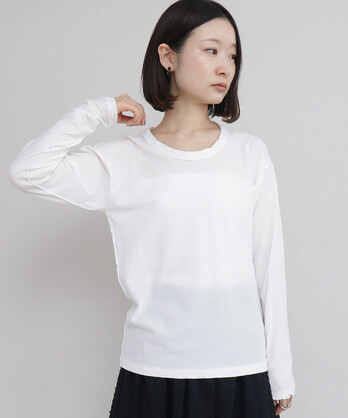 新品未使用　iki キュプラ綿天竺 長袖プルオーバー　白 新品未使用 iki キュプラ綿天竺 長袖プルオーバー 白