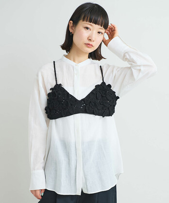 アンビデックス　iki レーヨンシアーレースクループルオーバー2枚セット ikka tシャツ 「雑誌InRed6月号掲載」レースアンサンブルプル