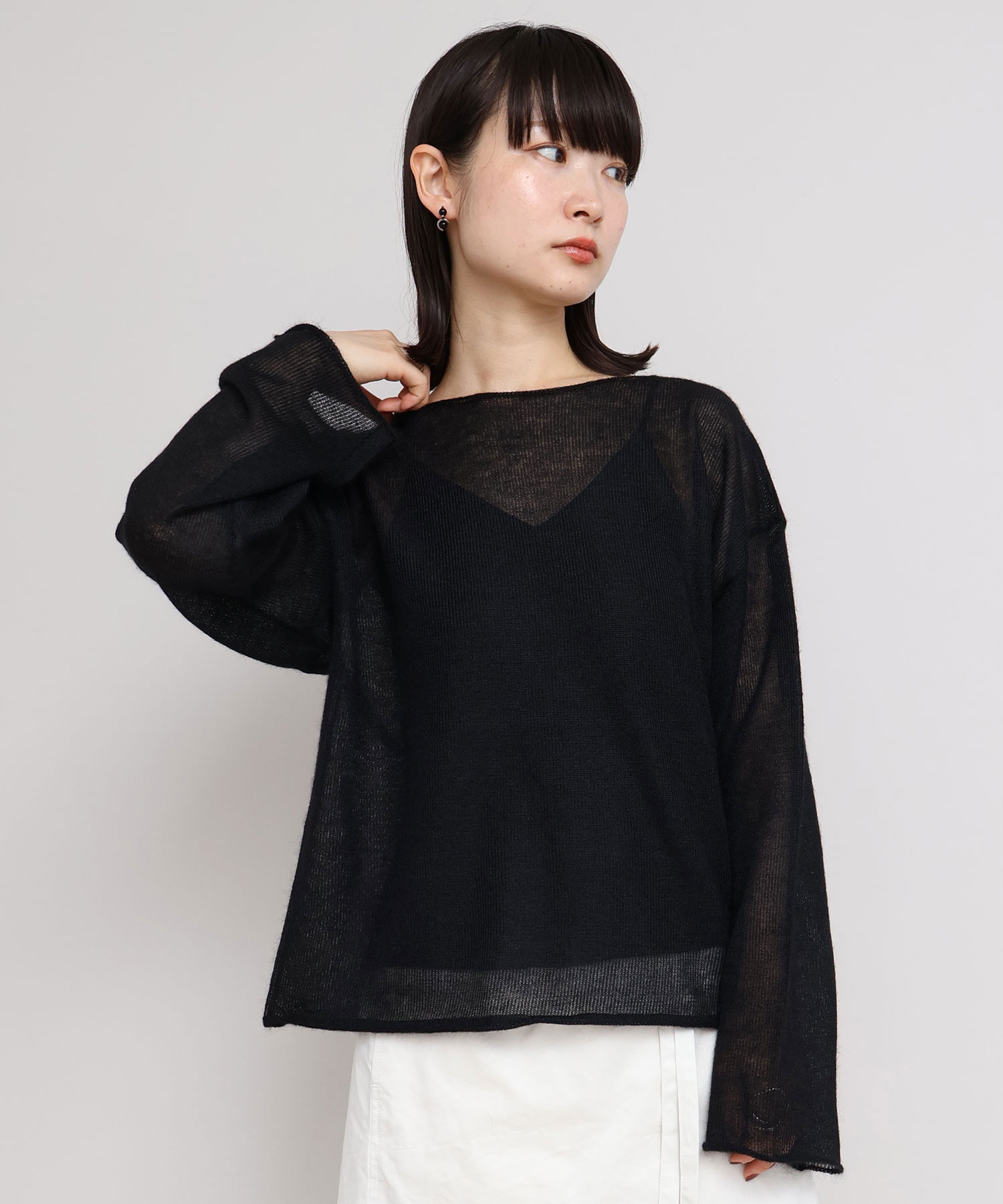 アンビデックス　iki レーヨンシアーレースクループルオーバー2枚セット AMBIDEX Store △〇綿チュール クループルオーバー(F シロ): iki