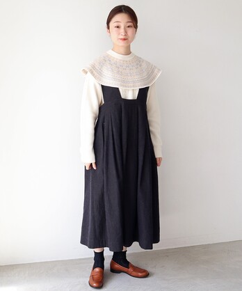 ○malle ウール/コットン/リネン ジャンパースカート