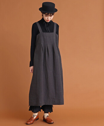 ○malle　リネン/ウール　ジャンパースカート