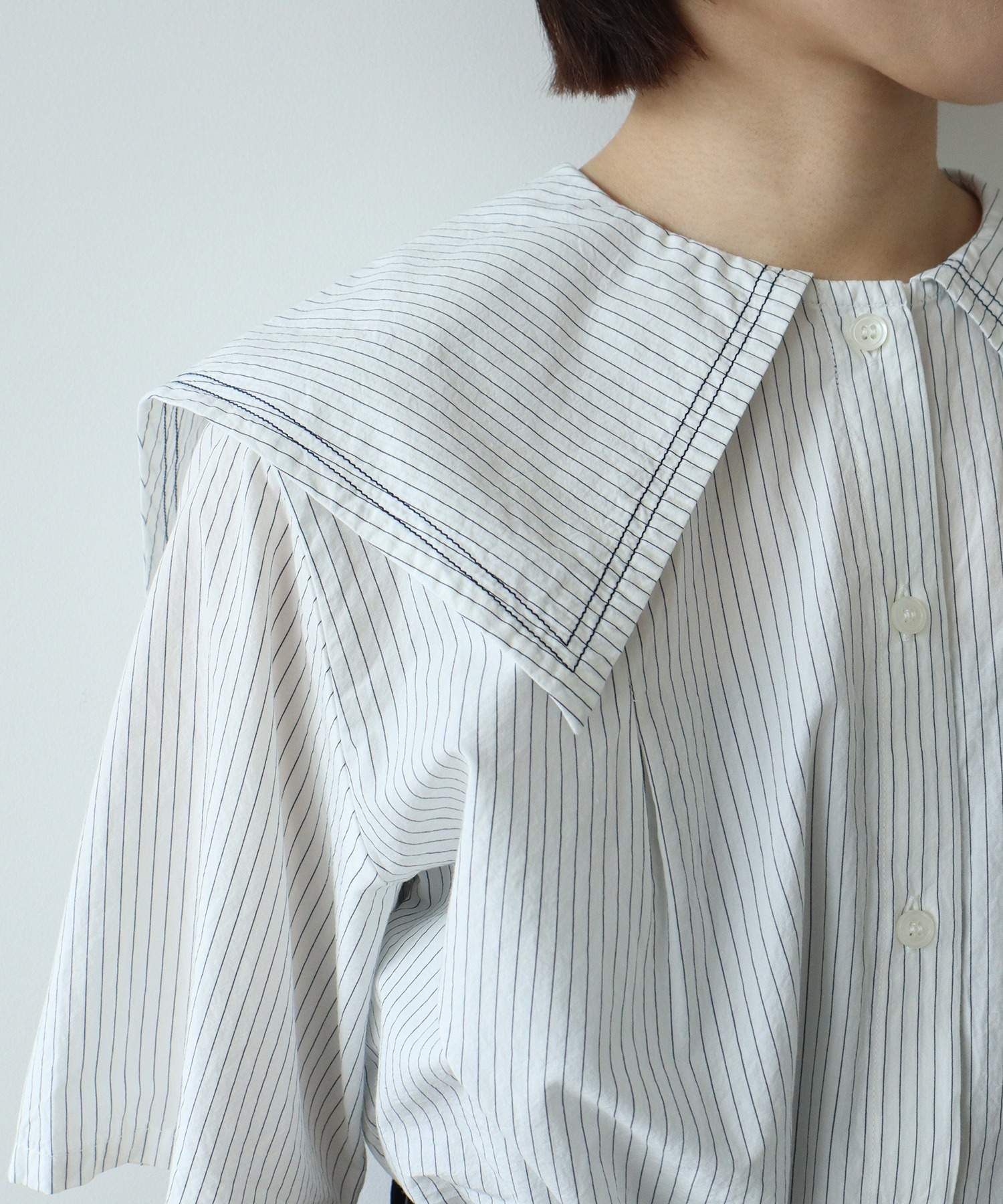☆新品☆PAR ICI セーラーカラーシャツ PAR ICI（パーリッシィ）の「サフィランリネン セーラーカラーブラウス