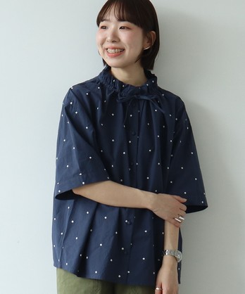 ☆美品☆PAR ICI ウェーブボイルスナップブラウス PAR ICI（パーリッシィ）の「ウェーブボイル スナップブラウス（シャツ