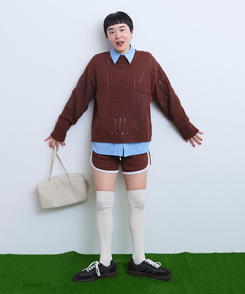 �ZCOLLAGE KNIT ���C���V���[�g�p���c