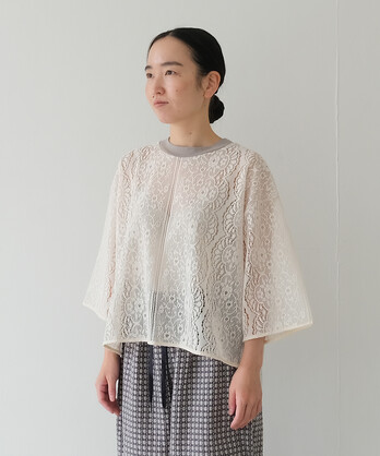 AMBIDEX Store 〇nostalgic lace short sleeve プルオーバー(F キナリ 