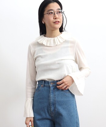 ○cotton tulle　frill　blouse