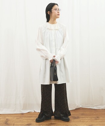 atelier do savon 　アダストリア長袖 　黒白チェック　美品 AMBIDEX Store △recycle OX数字刺繍シャツ(F シロ): l'atelier