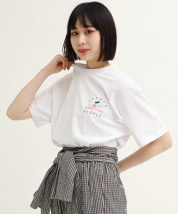 △【AMB FLAT店＆WEB限定】HATOHOTATE 刺繍 Tシャツ