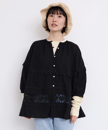 l'atelier du savon レースパッチワークひらひらブラウス＊ l