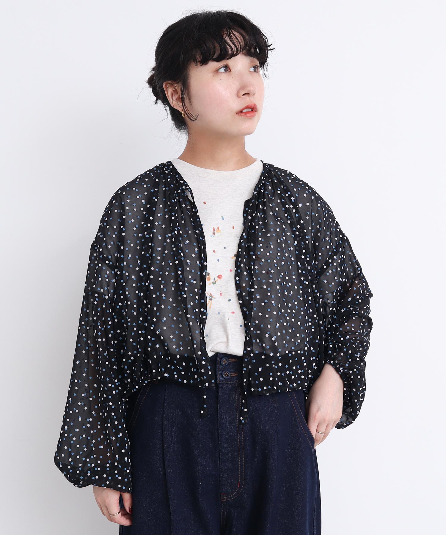 AMBIDEX Store ○Butterfly flower スカーフ(F グレー): l