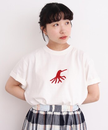 【STUDIO DOE】TENCEL ツイストアシンメトリーTシャツ セール】Studio Doe Sloping Neck Shoulder Shape Top（Tシャツ