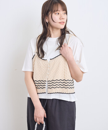 AMBIDEX Store 【予約販売】〇透かし編み ビスチェ(F キナリ