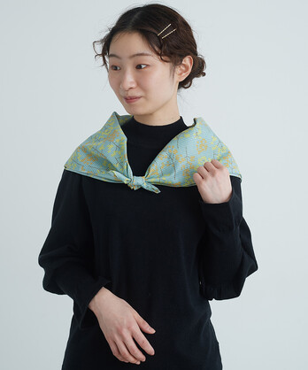 ○cdc 菜の花畑ギンガムプリント　スカーフ