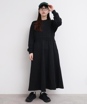 アトリエドゥサボン I am I パン柄 ギャザーワンピース 黒 アトリエドゥサボン I am I パン柄 ギャザーワンピース 黒 I am