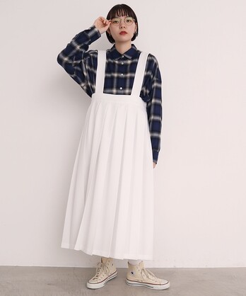 AMBIDEX Store OJO suspender pleats skirt(F シロ): l'atelier du savon