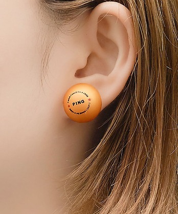AMBIDEX Store PING PONG pearl イヤリング/ピアス(F オレンジ（ピアス 
